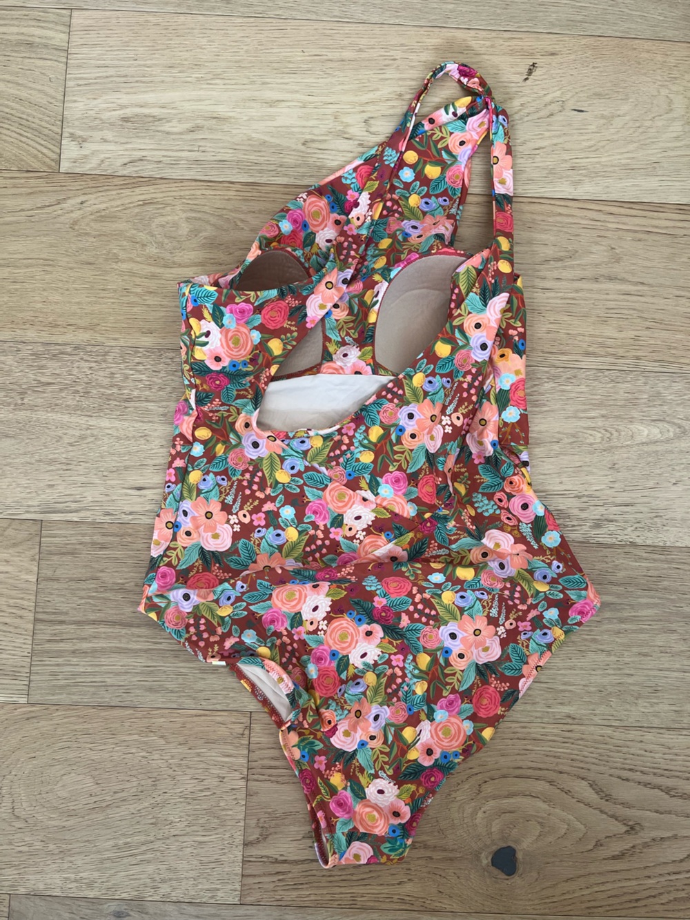 summersalt One-Shoulder Floral Swimsuit in Red Multi - Picture 3 of 3